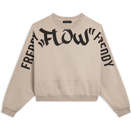Freddy felpa oversize cropped con maxi stampa flow