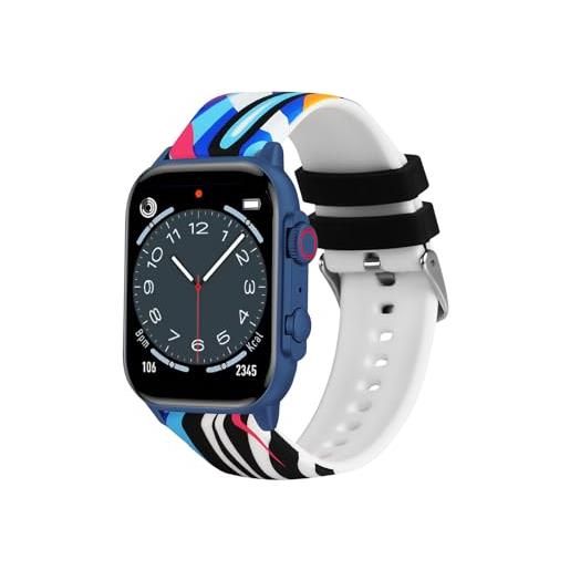 Trevi t-fit 458 a smartwatch 1.95" amoled always on, chiamate wireless, notifiche social, monitoraggio salute e sport, waterproof ip68, con cinturino ufficiale misano world circuit