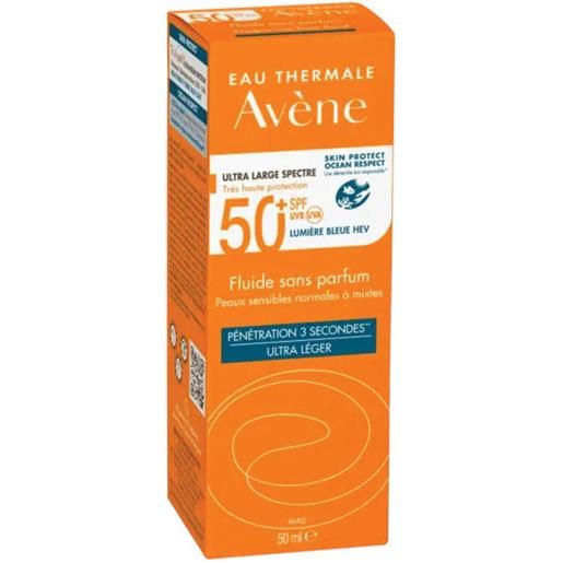 AVENE avène fluido senza profumo spf 50+ solare pelli sensibili normali e miste, 50ml