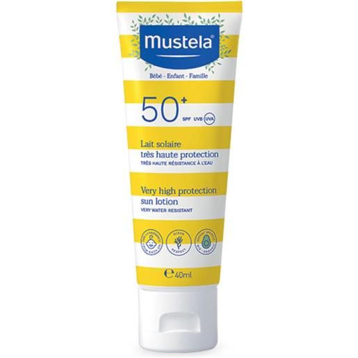 Mustela latte solare spf50+ protezione molto alta viso e corpo per bambini, 40ml