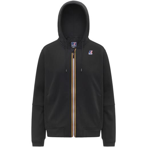 K-WAY felpa in pile full zip cappuccio prosper brushed