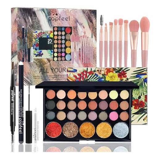 RoseFlower trousse trucchi donna, set trucchi donna offerta per make up trousse trucchi ragazza con mascara e ombretti di palette professionali cosmetics da viaggio regali ragazza