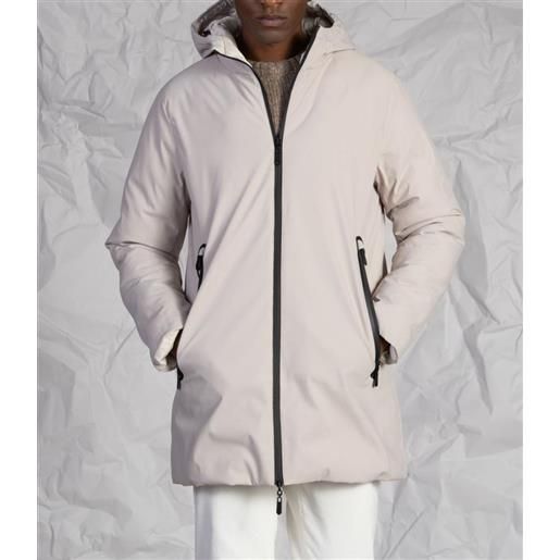 Amirante Antica Sartoria Napoletana giaccone casual reversibile uomo con cappuccio color beige made in italy