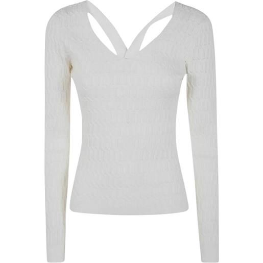 Twinset Milano twinset maglia donna scollo a v bianco m, l