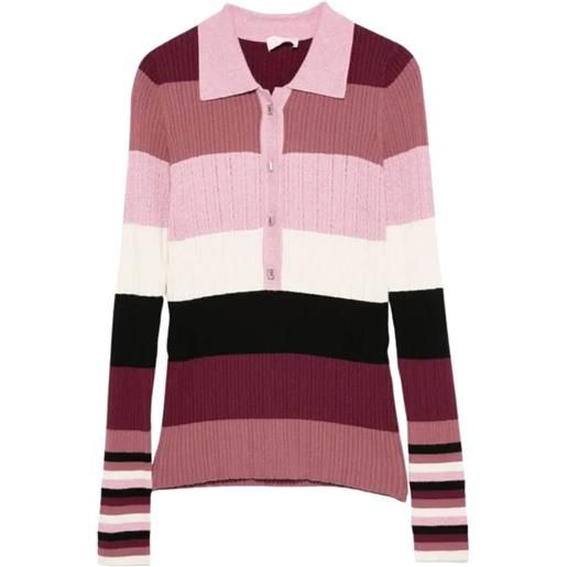 Liu Jo maglia donna a trecce con bottoni gioiello multicolore m