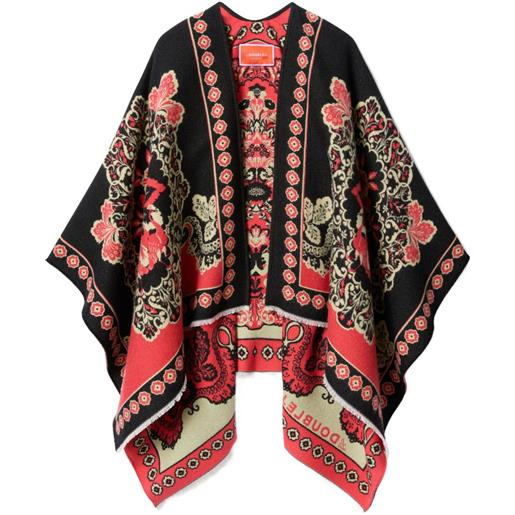 La DoubleJ poncho soul a fiori - nero