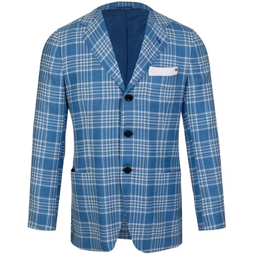 Kiton blazer a quadri - blu