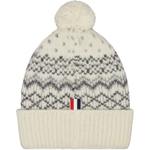 Thom Browne berretto fair isle donegal in tweed - toni neutri