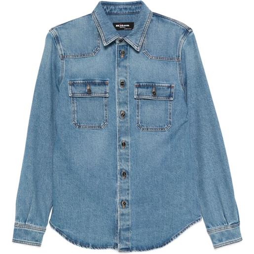 Kiton giacca-camicia con tasche - blu