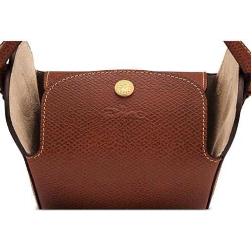 Longchamp borsa a secchiello épure pop corn mini - marrone