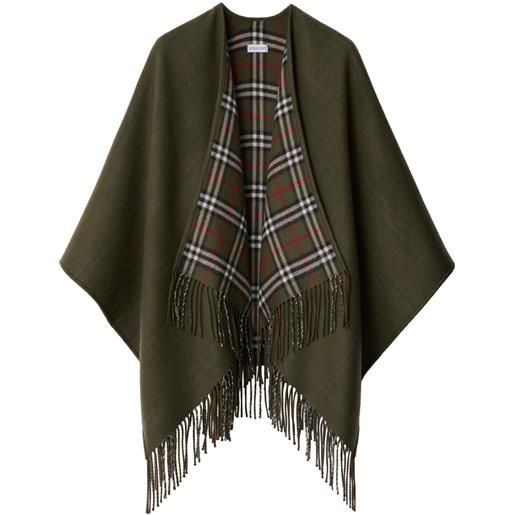 Burberry mantella a quadri reversibile - verde