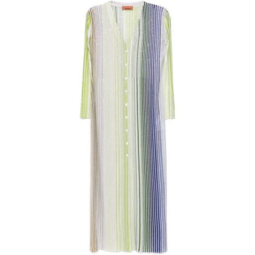 Missoni abito lungo stile cardigan - verde