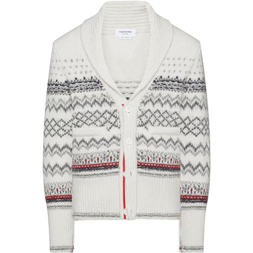 Thom Browne cardigan donegal - bianco