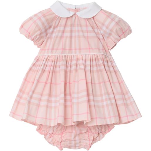 Burberry Kids set abito a quadri con colletto alla peter pan (2 pezzi) - rosa