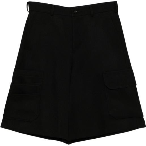 Black Comme Des Garçons shorts in lana - nero