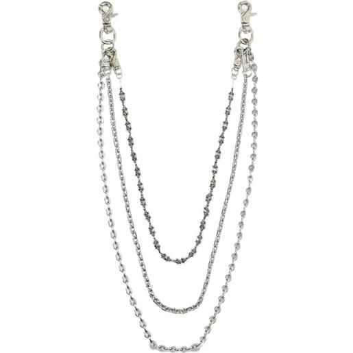 BREATH portachiavi con catena - argento