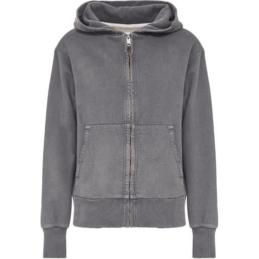 Maison Margiela felpa con cappuccio e zip - grigio