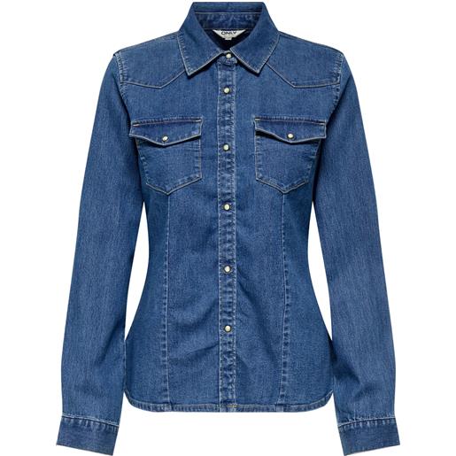 Only onlsasia camicia donna jeans blu