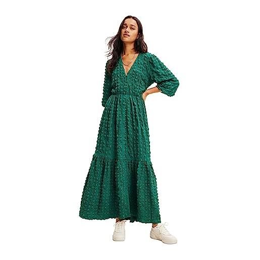 Desigual woman woven dress long sleeve, verde, m donna
