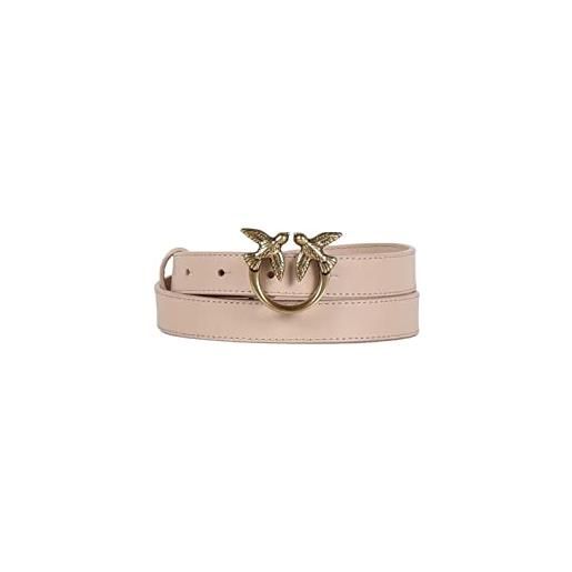 Pinko love berry h2 belt vitello set, cintura donna, verde (v62q_verde abete-antique gold), l