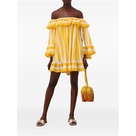 ZIMMERMANN abito corto daylight a righe - giallo