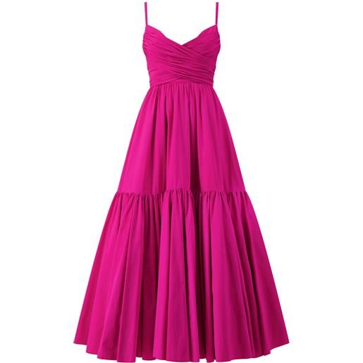 Giambattista Valli abito lungo svasato con arricciatura - rosa