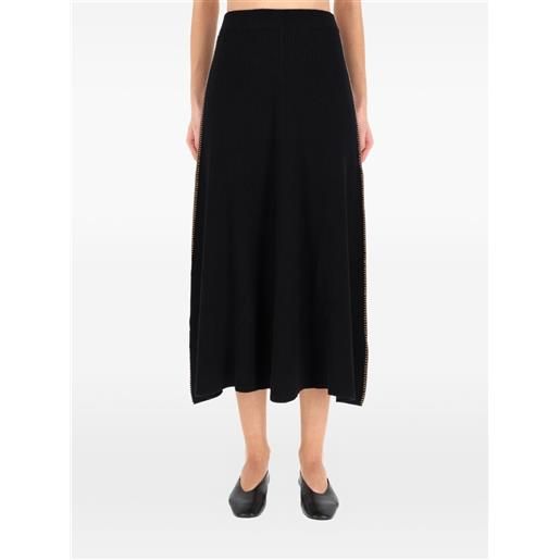 Paul Smith gonna midi con bordo a coste - nero