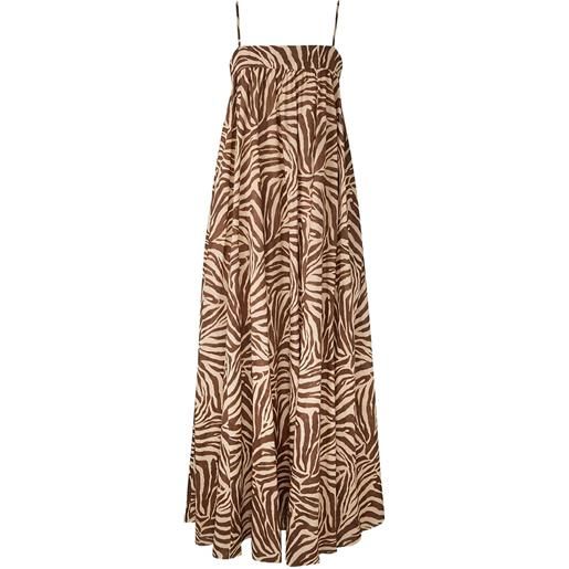 ZIMMERMANN abito midi wanderlust con stampa - marrone
