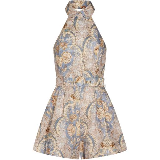 ZIMMERMANN tuta intera daylight con cintura - blu