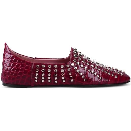 Premiata ballerine con effetto coccodrillo - rosso