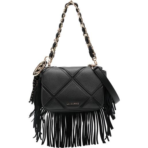 La Carrie borsa isabel mini con frange - nero