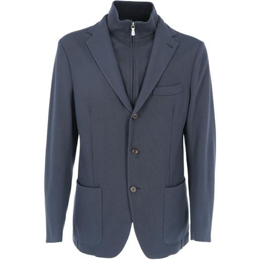 Eleventy blazer con zip - blu