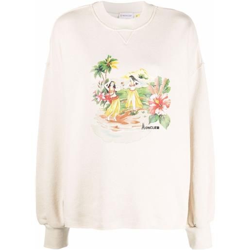 Palm Angels felpa palm angels x moncler con stampa - toni neutri