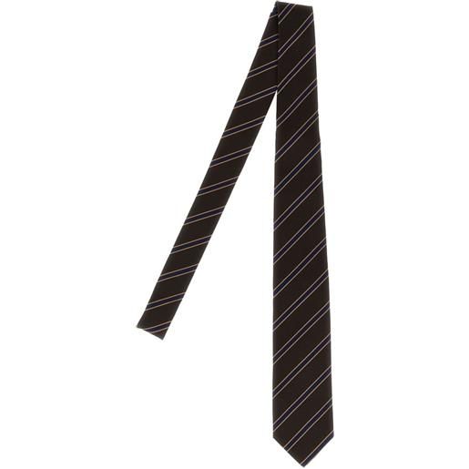 Auralee cravatta a righe in seta - marrone