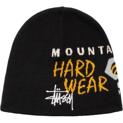 Stüssy x mountain hardwear berretto in lana - nero