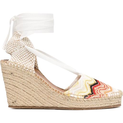 Missoni espadrilles con zeppa - bianco