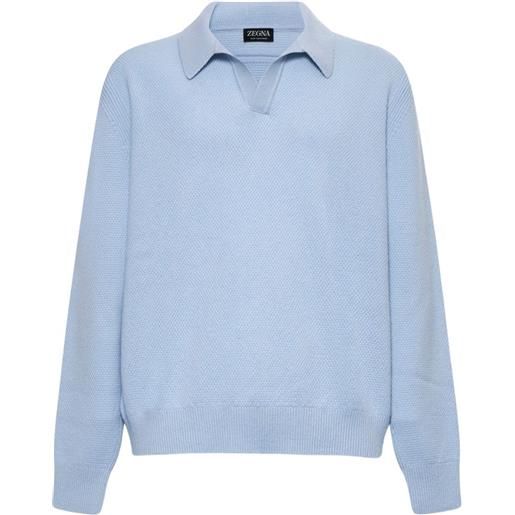 Zegna polo in cashmere - blu