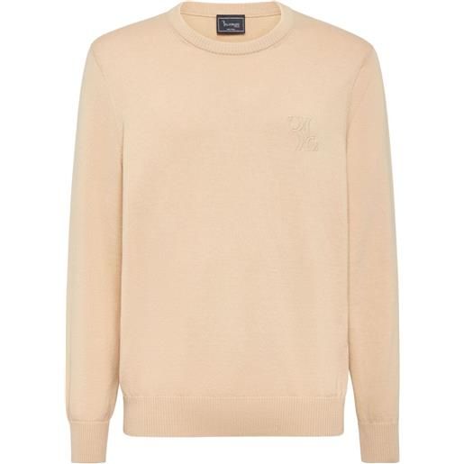 Billionaire maglione in cotone e cashmere con logo - toni neutri