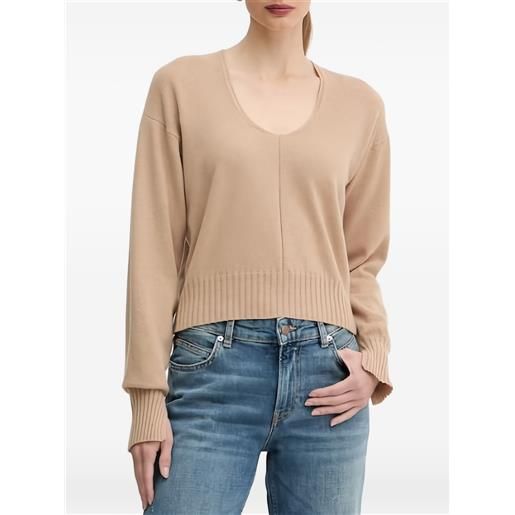 TWINSET maglione con rifinitura a coste - toni neutri