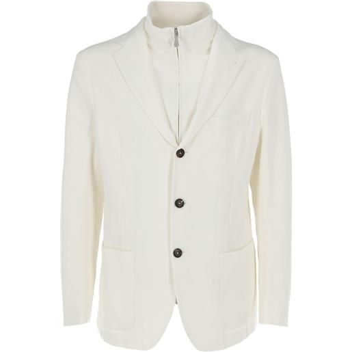 Eleventy blazer con zip - bianco