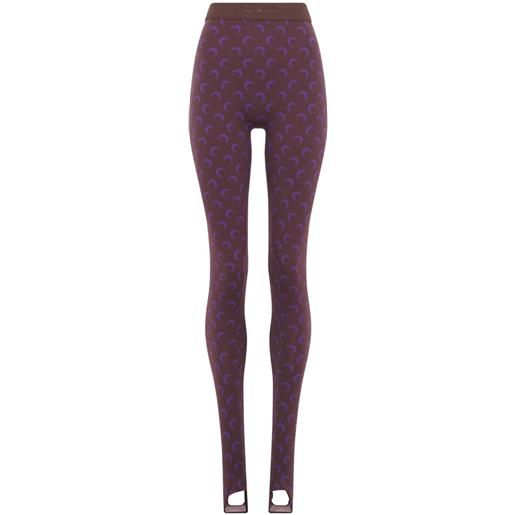 Marine Serre leggings con stampa moon - viola