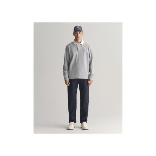 Gant per uomo. 1505222 chino in twill blu scuro dalla vestibilità regolare [3089482], casual, cotone, cotone biologico, sostenibile