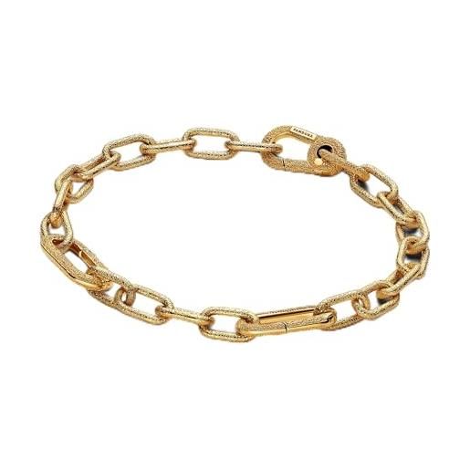 Pandora bracciale a catena con piccole maglie in oro 14 carati, collezione me, lunghezza: 15 cm, 563829c00-1, 563829c00-1, argento sterling, nessuna pietra preziosa