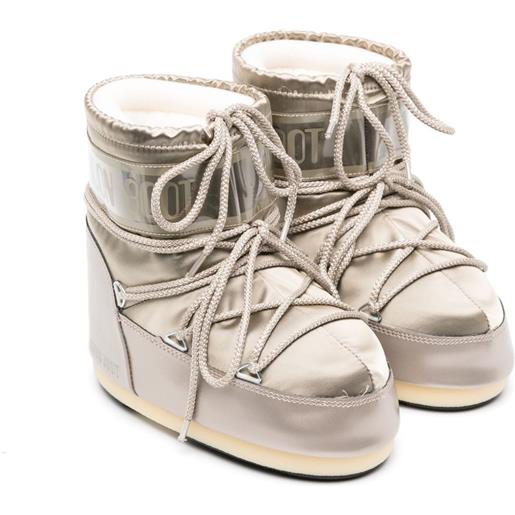 Moon Boot Kids stivali da neve icon low - effetto metallizzato