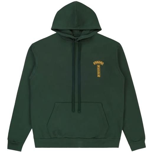 Chrome Hearts felpa con cappuccio e logo a t - verde