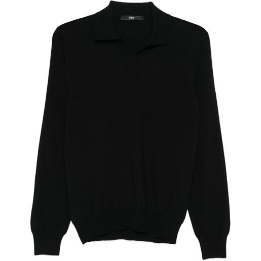 SAPIO polo in lana merino - nero