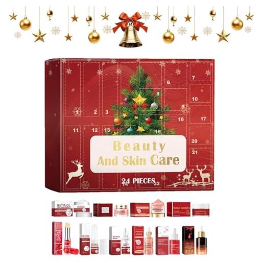 Jingmiger calendario 'avvento per il natale, crema viso idratante per la cura a pelle, set per la cura a pelle del viso | per donne uomini bagno corpo compleanno natale festa a mamma