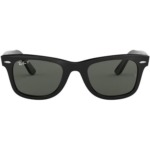 Ray-Ban occhiali da sole rb2140 901/58 wayfarer classic original nero/verde g-15 unisex polarizzati