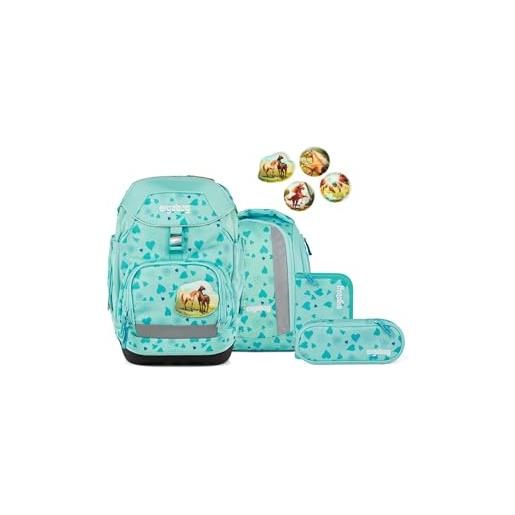 ergobag pack set zaino scolastico ergonomico, zainetto scuola flessibile 6 pezzi prima elementare