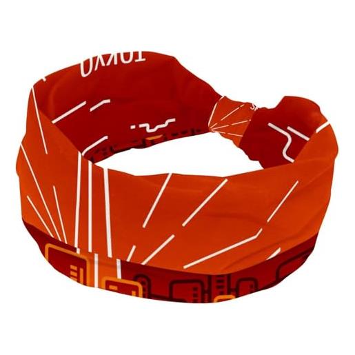 RODAILYCAY incredibile fascia per capelli giapponese rossa per donne e ragazze, fascia larga annodata a turbante incrociato, fascia per capelli antiscivolo, per yoga, allenamento, corsa